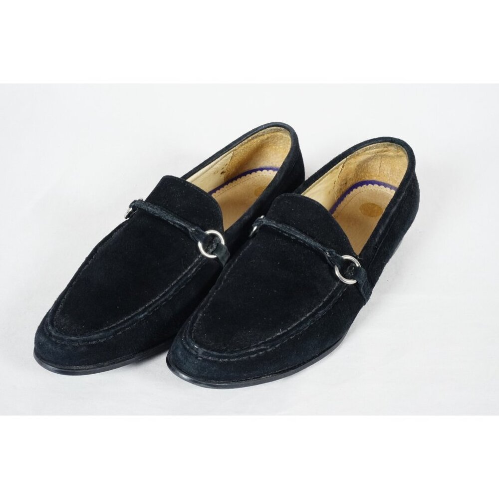Lands' End Woman's US 8 Black Suede Loafer Falt Shoes